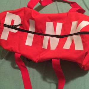 Pink Victoria's Secret duffle bag & water bottle